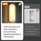 14.17in Alabaster Wall Sconces, Natural Marble Wall Light Set of Two, Modern LED Alabaster Sconces for Living Room Indoor Wall Lamps for Dining Room Stairs Bedroom,Brushed Gold