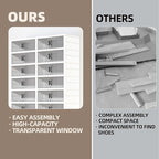 Dollate 9 Tiers 36 Pairs Foldable Shoe Rack, Large Shoe Storage with Magnetic Clear Door, Easy Assembly and Freely Movable Shoes Organizer, Large Capacity Shoe Shelf for Cloakroom, Entryway