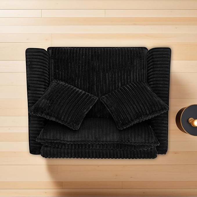 ERYE Living Room Accent Chair, Modern Corduroy Upholstered Chair Wider Seat Cushion Leisure Armchair W/2 Pillows and Removable Cover for Home Apartment,Bedroom,Office