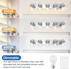 Bathroom Light Fixtures, 5-Light Bathroom Vanity Lights Over Mirror, Polished Chrome Vanity Lights with Glass Shade, 31" Modern Wall Sconce for Cabinet Porch Bedroom, Hallway E26