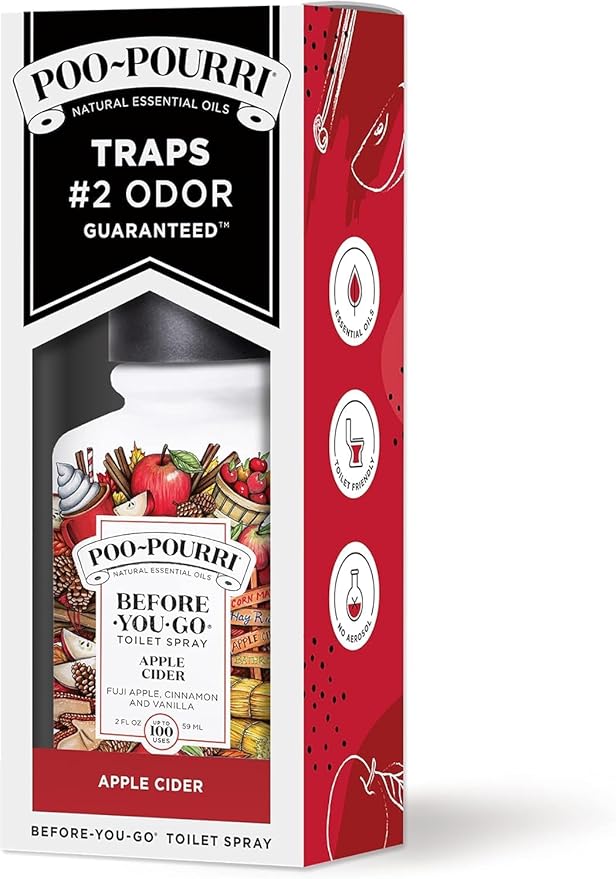 Poo-Pourri Before You Go Toilet Spray Apple Cider, 2 Ounce Bottles 2 Pack