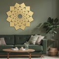 SIGNLEADER Metal Wall Art Decor Abstract Lotus Flower Minimalist Modern Abstract Wall Sculpture Hangings Home Decoration for Living Room, Bedroom, Bathroom, Kitchen, Outdoor - 30" Gold