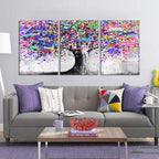 Novatique Banksy Street Wall Art Colorful Street Graffiti Wall Decor for Bedroom Graffiti Canvas Wall Art Prints Modern Artist Aesthetics Canvas Painting Artwork Ready to Hang,20" x 28" x 3pcs