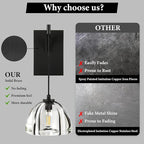 Crystal Brass Dome Wall Sconce - Luxury Matte Brushed Lighting Fixture with K9 Crystals Cloche - Set of 2 Modern Black Sconces - Dimmable Indoor Hanging Light for Bathroom Bedroom Living Room Stair