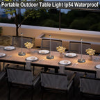 Cordless Table Lamp Rechargeable Led Desk Lamp Battery Operated Table Lamps Touch Dimmable Lamp Portable Outdoor Table Light for Restaurants and Bars Indoor/Outdoor Use (Grey - 2PC)
