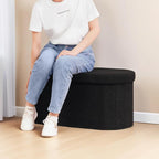 30 Inches Ottoman with Storage,Bedroom Bench with Storage, Ottoman Foot Rest for Living Room,30" L x 15" W x 15" H-Black