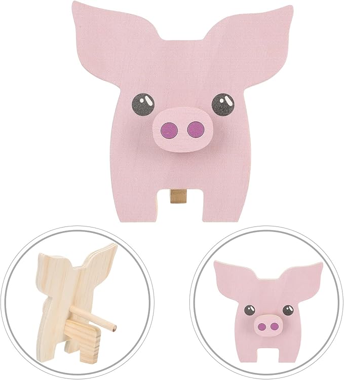 SAFIGLE Wooden Pig Figurine Eyeglasses Holder Glasses Organizer Stand Decorative Sunglasses Display Rack Desktop Eyewear Storage for Office and Home