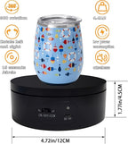 YVV Motorized Rotating Display Stand,Turner Cup Platform for Epoxy Glitter Tumbler, 360 Automatic Mute Rotating Turntable, Tumbler Making Supplies Spinner, Base for Product Video Show ,Balck 4.72in