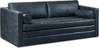 Poly & Bark Napa 82" Leather Pull‑Out Sleeper Sofa – Full‑Grain Italian Leather Upholstery,Tri‑Layer Mattress & Storage Console –Sophisticated Multi‑Functional Sofa Bed for Living Rooms & Guest Spaces