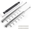 16.5" Valet Rod for Closet Pull Out With 6 Hooks Valet Rods for Closets (2Pack Silver) Closet Valet Rod Slide Out