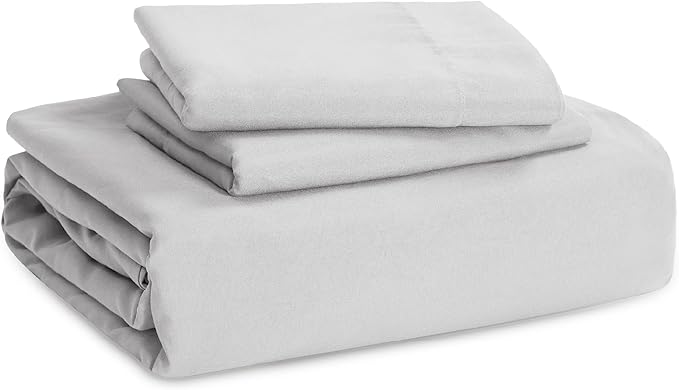 Bedsure Light Grey Duvet Cover Full Size - 3 Pieces Prewashed Extra Soft Cotton-Like Polyester Bedding Set, Includes 1 Duvet Cover 80x90 Inches with Zipper Closure & 2 Pillow Shams, No Comforter