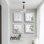 Wocred Set of 4 Mirrors Square Wall Mirror,Gorgeous Rustic Farmhouse Accent Mirror,Rustic White Color Entry Mirror for Bathroom Renovation,Bedrooms,Living Rooms and More(12”x12”4pcs)
