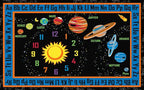 KIDCARPET.COM Outer Space Rectangle Classroom Rug | Bordered Area Rug for Preschool Daycare Learning, 7'6" x 12'