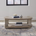 Liberty Furniture Harlow Living Room Oval Cocktail Table - Sandstone & Satin Nickel