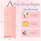 Vimiv Hair Bows Holder & Organizer w/Extra Large Capacity, Head Bows Hanger, 27 Ribbons, Baby Hair Accessory Storage Display with Sturdy Rope, Wall Hanging for Girl Room