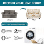 KRFOONN 3 Piece Stretch Sofa Couch Covers for 2 Cushion Couches Printed Sofa Loveseat Slipcover with 2 Separate Seat Cushion Covers Washable Sofa Slip Covers Furniture Protector(Loveseat, Color32)