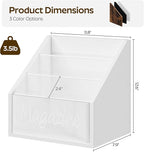 Magazine Holder, Wood Magazine Rack Floor, Mail Organizer Countertop, Magazine Mail Holder Sorter, Record Holder for Magazines, Books, Newspapers, Tablets, White MR02WW