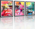 Novatique Banksy Canvas Wall Art Graffiti Street Print Pictures Hand Heart Pop Art Posters Hand Of God Graffiti Art Painting Framed for Living Room Bedroom,12" x 16" x 3Pcs