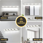 OKELI 5 Lights Bathroom Vanity Light Fixtures Brushed Nickel LED Dimmable Vanity Light Over Mirror Modern Wall Mounted Lighting Fixture, 350° Rotatable Lamp Head 36W Cold White 6000K ETL Listed