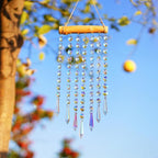 13inch Hanging Crystal Prism Suncatcher Ornament for Christmas Tree Crystal Wind Chimes Colorful Glass Beads Chain Pendant Decorative Mobiles