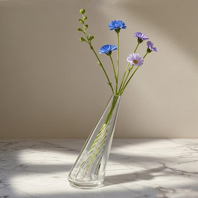 Mini Gradient Glass Vase, Exquisite Desktop Decorative Vase, Pro Glass Replacement for (Coffee)