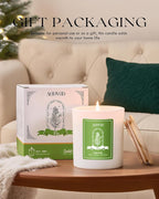 AOOVOO Fir Scented Candles for Women - Aromatherapy Candle with Crystals Inside, 10oz Soy Candles for Home Scented, Birthday Gifts Valentines Day Candle for Women Mom