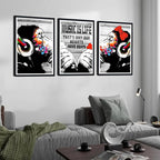 Novatique Banksy Canvas Wall Art Street Monkey Wall Decor Abstract Pop Art Wall Decor Graffiti Poster Home Decor for Office Bedroom,16" x 24" x 3pcs