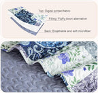 Whale Flotilla Patchwork Quilts Queen Size, Soft Boho Floral Bedspreads for Bed Reversible Lightweight Full Queen Quilt Bedding Set Coverlets with 2 Pillow Shams for All Seasons, Paisley Flowers
