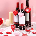 Syhood 12 Pcs Valentine's Day Felt Heart Ornaments Hanging Tree Decor for Wedding, Anniversary, Christmas Party Supplies, Winter Home Decorations(Pink and Red,Classic Style)