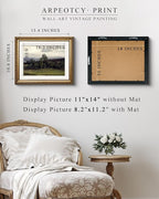 ARPEOTCY Vintage Gold Framed Wall Art Decor, Bedroom Bathroom Living Room Nature Scenery Paintings Retro Pictures, Canvas Prints Art, Gold Antique Picture Frame Home Wall Decor, 13x16 Inch