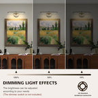 Dimmable Picture Light Hard Wired 15.75" Inch Adjustable Swing Arm Antique Bronze Picture Frame Lights Led Display Light for Artwork 7W 3000K