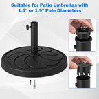 Tangkula Umbrella Base, 40 lbs Capacity Heavy-Duty Patio Outdoor Round Umbrella Stand for 9 ft Umbrella, Fit for 1.5-1.9 inches Table Market Offset Pool Umbrella, Weighted Umbrella Base