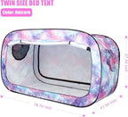 Bed Tent Twin Bed Canopy Portable Dream Tent for Adult Indoor Sleeping Tents with 2 Doors Breathable Private Space Tents, Unicorn