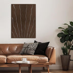 SIGNLEADER Metal Wall Art Decor Zebra Stripe Minimalist Modern Abstract Wall Sculpture Hangings Home Decoration for Living Room, Bedroom, Bathroom, Kitchen, Outdoor - 36" Bronze