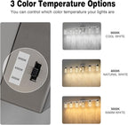 SineRise 6-Light Brushed Nickel Vanity Light with 3 Color Modes (3000K/4000K/6000K), Eye Protection LED Bathroom Light Fixture, Dimmable Modern Wall Light Over Mirror with Clear Glass Shade