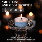 Unscented Plant Tealights Candles, 5 Hours Long Burning Blue Tea Lights Baby Shower Candle, Non-Paraffin, Smokeless, Mini Tealight Votive Candles for Wedding, Valentine's Day, Christmas, 12pcs