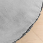 Stuffed Pouf Ottoman with Modern High-Density Foam Faux Fur Poufs Pouf Stool Round Foot Stool Cushion Storage Ottoman 20 * 12''Floor Poufs Ottoman Foot Rest for Living Room (Dark Grey)