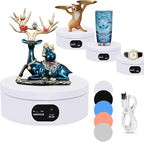 YVV Electric Rotating Display Stand 360°Automatic Mute Photography Rotating Turntable Stand,Cup Display Turner Stand, Rotating Base for Glitter Tumblers Making Supplies Spinner, Record Video 16CM