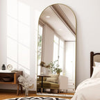 71"x30" Extra Large Arched Full Length Mirror - Leaning Mirror Arch Wall-Mounted Mirrors - Aluminum Alloy Frame Modern Simple Home Decor - for Living Room Bedroom Cloakroom, Gold