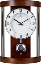 DODEKA Classic Mantel Clock Home Decoration Boxwood Tabletop Pendulum Hollow Frame Design Mid-Century for Home, Office, Fireplace