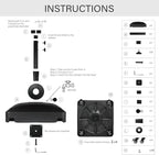 Simple Deluxe 125lb Capacity Fillable Mobile Patio Umbrella Base Heavy Duty Square Market Stand for Outdoor with 4 Wheels, 2 Locks, 2 Knobs, Black