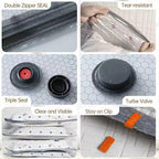 Vacuum Bags for Travel with Wireless Rechargeable Pump, 15 Pack Carry-on Size Compression Packing Seal Bags for Luggage and Suitcase, Space Saver Vacuum Storage Bags for Clothes and Clothing Travel