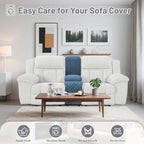 Reclining Sectional Couch Covers Velvet L Shape Recliner Sofa Middle Console Cover for Dogs Pets Washable Anti Slip 1 Additional Recliner Center Console Slipcovers (1 Console, Dark Blue)