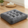 Meditation Floor Pillow Set of 6, Square Large Pillows Seating for Adults, Meditation Cushion Pillow,Tufted Corduroy Cushion for Tatami Living Room or Yoga, Light Gray, 22x23 Inch