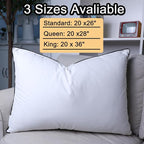 Luxury Down Fiber Pillows Queen Size, Bed Pillows for Sleeping, Pillow for Back, Stomach or Side Sleepers