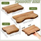 Pinkunn 4 Pcs Floating Shelves for Wall Wooden Live Edge Shelf Wall-Mounted Natural Solid Wood Bedroom Kitchen Storage Living Room Nursery Decor(4 Pcs,23.62/15.75/7.8 Inch)