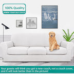 YEMYHOM Latest Checkered 4 Pieces Couch Covers for 3 Cushion Couch High Stretch Thickened Sofa Cover for Dogs Pets Elastic Slipcovers Living Room Furniture Protector (White), 71"-91"(3 Cushions)