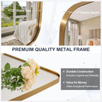 ANDY STAR Gold Oval Mirrors for Bathroom, Large 24x36’’ Brushed Gold Metal Framed Oblong Wall Mirror, Modern Brass Vanity Mirror in Stainless Steel Frame Wall Mount Horizontal or Vertical