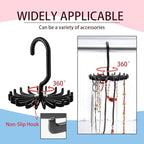 Circular Tie Hanger Updated Twirl Tie Rack Adjustable Twirl Tie Rack Tie Belt, Multipurpose Organizer for Closet Storage(Black)