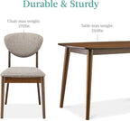 Best Choice Products 5-Piece Dining Set, Compact Mid-Century Modern Table & Chair Set for Home, Apartment w/ 4 Chairs, Padded Seats & Backrests, Wooden Frame - Walnut/Light Gray